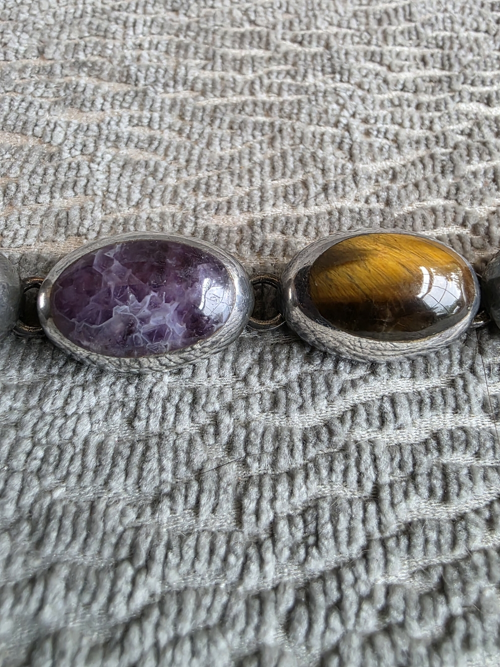 Vintage Sterling Silver Inlay Multi Gemstone Bracelet Taxco Mexico 925 - Picture 15 of 16